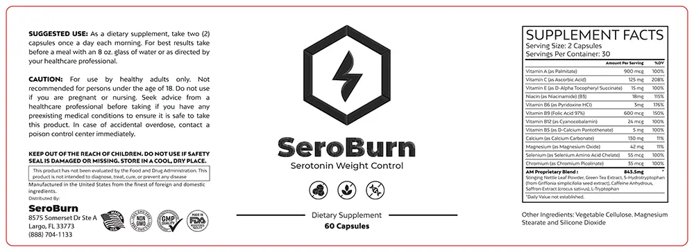 SeroBurn supplement fact
